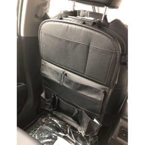 Car Backseat Organizer with Tablet Holder，9 Storage Pockets PU Leather, 1pc